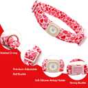 Lionheart glory Hearts Dog Collar with Airtag Holder, Small, Unique Design, Handmade Bow, Heavy-Duty, Adjustable, Cotton, Special Occasions