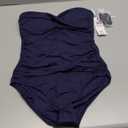 Anne Cole Women's Twist Front Shirred One Piece Swimsuit (10, Navy)