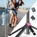 Magnetic Tripod for iPhone, 37'' Portable Selfie Stick with Remote, Four-Leg Support Cellphone Stand for MagSafe, Fits Selfie Video Recording Gym Travel Essentials Accessories