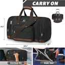 Duffle Bag for Travel,Overnight Weekend Gym Carry On Luggage Bag, 50L Canvas Travel Duffel Bag for Men Women, Expandable Spacious Travel Duffel Bag, Black