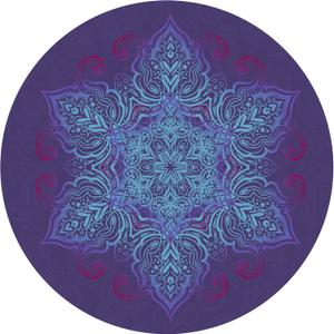 Round Meditation Pilates Yoga Mat Luxury Suede Large Yoga Mat Natural Rubber Non-Slip Base is ery Suitable for Meditation, Stretching, Yoga Environmental Protection, Fitness Exercise, Home and Outdoor. 140CM Diameter (Dark Purple)