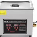 VEVOR Ultrasonic Cleaner with Digital Timer & Heater, Professional Ultra Sonic Jewelry Cleaner, Stainless Steel Heated Cleaning Machine, Silver