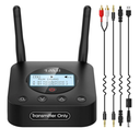 1Mii B06TX+ Long Range Bluetooth 5.3 Transmitter for TV/PC/Projector to 2 Wireless Headphones/Speakers, Bluetooth Adapter for TV w/Screen Display, Plug n Play, aptX Low Latency & Adaptive & HD Audio