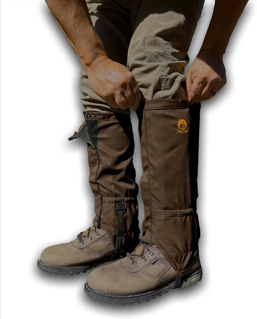 Pike Trail Adjustable Leg Gaiters - Lightweight, Waterproof - Leg Guards for Men & Women - Hiking Essentials Ideal for Hunting, Trekking & Fishing - 1 Pair (Coyote)