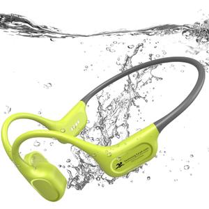Bone Conduction Bluetooth Headphones-SwimBeats,IP68 Waterproof Swimming Headphones with 32GB MP3 Player, Lightweight Open Ear Design for Swimming/Surfing/Marathon/Cycling(Neon)