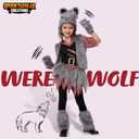 Spooktacular Creations Werewolf Costume for Kids, Scary Halloween Costume for Girls, Wolf Outfit Set for Girls (Gray)