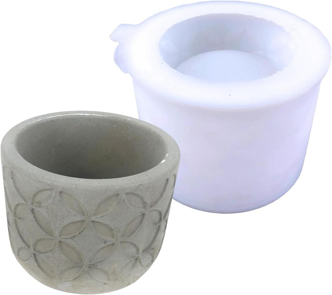 Concrete Flower Pot Silicone Mold Cylinder Plaster Succulent Plant Vase Cement Gypsum Mold DIY Storage Box Epoxy Resin Clay Mould