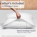 Bambaw 100% Viscose Derived from Bamboo Pillowcase Queen Size Set of 2 Queen Cooling Pillow Cases for Hot Sleepers with Envelope Closure, Anti Acne Pillow Case, Breathable & Super Soft (White)