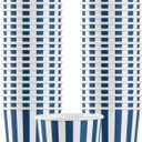 Coppetta 3-Ounce Dessert Cups, 200 Disposable Ice Cream Cups - Lids Sold Separately, Sturdy, Blue And White Paper FroYo Bowls, Striped, For Hot And Cold Foods