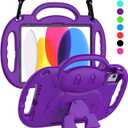 SUPLIK Kids Case for iPad 10th Generation & Air 11" (M2) 2024 & Air 5th/4th Gen 10.9"& Pro 11, Durable Shockproof Case with Shoulder Strap Handle Stand for Apple iPad 10.9 & 11 inch Tablets, Purple