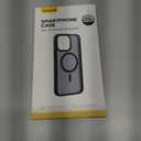 Lamicall Magnetic Case for iPhone 15 Pro Max, for Magsafe - [Diamond Textured Anti-Slip Edge] [Military Grade Shockproof Protection] Translucent Hard Slim Magnet Protective Cover (Black)