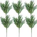 SRJUSV Artificial Pine Stems 12 Pcs Christmas Norfolk Pine Branches, Artificial Branch Faux Stem Greenery Picks for Vase DIY Crafts Xmas Garland Wreath