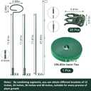 4 Set Metal Plant Sticks Support Tall 48 Inch Adjustable Plants Stem Support Rod Amaryllis Holder Stake Garden Flower Rings with 20PCS Clips 16.5' Plant Ties for Outdoor Indoor Plants