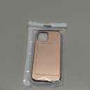 Nvollnoe Compatible with iPhone 15 Case with Card Holder Heavy Duty Protective Dual Layer Shockproof Hidden Card Slot Slim Wallet Phone Cover for Women&Men 6.1 inch(Rose Gold)