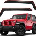 Lightronic Extra Durable Clip-on in-Channel Auto Vent Window Visor, Fits 1997-2006 Jeep Wrangler (TJ) 2-Doors, UV Protection Rain Guard, Original Wind Deflector, No-Drill Install, Dark Smoke, 2-Pcs