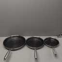 COOKER KING Non-toxic Frying Pans Set of 3 (8+10+12 Inch), Tri Ply Stainless Steel Pans, Induction Pan Set, Chef's Pan, Skillets Dishwasher & Oven Safe, Stay-Cool Handles, Compatible with All Cooktops