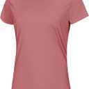 MAGCOMSEN Women's Short Sleeve T-Shirts UPF 50+ Sun Protection Quick Dry Athletic Running Workout Rash Guard Tops (Medium, Grey Pink)
