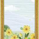 Wood 10x30 Frame Gold, Ornate Natural 30x10in Poster Picture Frame, Modern Golden 10 x 30inch Gallery Wall Photo Frame with HD Plexiglass, Horizontal Vertical Wall Mounting Display 1pcs