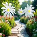 Giegxin Large Daisy Flowers Artificial 5.9 ft Giant Silk Flowers Decoration Spring Big Daisy Decor with Stand for Birthday Party Garden Office Home Wedding Graduation Display