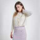 URBAN REVIVO Women's Knit Cardigan Sweaters Casual Long Sleeve Open Front Button Down Cropped Jackets (XL)