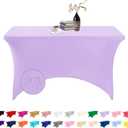 Spandex 4ft Waterproof Table Cover for Party,Wedding, Banquet, and Events(Lavender)