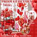 2 Pcs Valentines Day Curtains for Living Room Red Heart Truck Gnome Curtains 52 x 84 Inches Happy Valentines Day Window Drapes Romantic Love Bedroom Window Party Decor