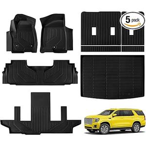 Floor Mats for Chevrolet/Chevy Suburban/GMC Yukon XL 7 Seater 2021-2025 All Weather Suburban/Yukon XL Floor Mats for Chevrolet/Chevy Suburban/GMC Yukon XL Accessories 2025-2021 Black