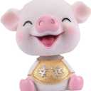 Toyvian 1pc Bobblehead Dashboard Pig Car Ornament Solar Waving Pig Car Dashboard Decor Interior Mini Decoration