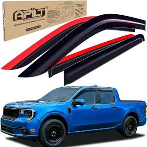 Outside-Mount Rain Guards Window Visors for 2022-2026 Ford Maverick Wind Vent Deflector Dark Smoke 4-Piece Set with Thicker and Full-Size