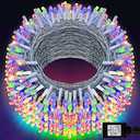 KNONEW 197FT 500 LED Christmas Lights Outdoor String Lights 8 Modes & Memory Fairy Light Plug in Waterproof LED String Lights for Xmas Yard Tree Wedding Party Holiday Decorations (Multicolor)