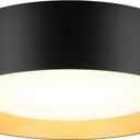 BrightHome Flush Mount LED Ceiling Light, 13in 2400LM 25W, 3 Color (3000K, 4000K, 5000K) Dimmable Black Gold Modern Lamp for Bedroom, Bathroom, Hallway, Kitchen