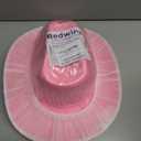 Bedwina Pink Cowgirl Hat for Women & Girls - Felt Western Cowboy Hat with White Trim & Adjustable Chin Strap - Bachelorette, Dress-Up, Rodeo, Costume Accessory, Party Favor, Themed Events (Pink)