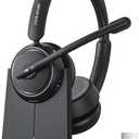 Wireless Headset with Mic for Work, Bluetooth Headset with Microphone Noise Cancelling & Mute Button, 65H Talk Time, Comfortable Wireless Headsets for Work/Call Center/Computer/Laptop/Calls
