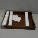 Joy&Grace Ottoman Tray for Living Room, Large Acacia Wooden Serving Tray with Handles for Coffee Table, Breakfast in Bed, Food Dinner, Decorative Tray (Color Brown, 16.7" x 12.8" x 2")