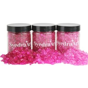 Syedra Crushed Glass for Resin Art, Set of 3,Broken Glass Pieces for Crafts 3-6mm 1LB (Pink)