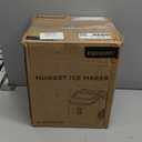 EUHOMY Nugget Ice Maker Countertop with Handle, Ready in 6 Mins, 34lbs Per Day, Removable Top Cover, Auto-Cleaning, Portable Sonic Ice Maker with Basket and Scoop, for Home/Party/RV/Camping (Black)