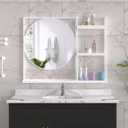 Bathroom Mirror with Shelf 31" x 24" Wall Mirror with Storage