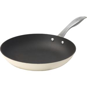 COOKLIFE 10.25 Inch Lightweight Enameled Cast Iron Frying Pan - Toxin-Free - Oven Safe up to 500 F or on Stovetop - Cast Iron Skillet for Cook, Bake - Antique White