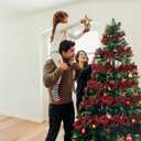 4 Rolls Plaid Christmas Tree Garland Rustic Christmas Tree Ribbon Buffalo Plaid Ribbon Burlap Garland for Xmas Holiday Crafts Decoration, 39.3 Feet (Red / Black)