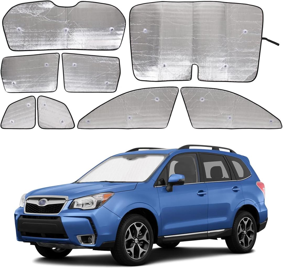 Windshield Sunshade Kit for Subaru Forester SJ 2014-2018 Front Rear Window Shade Foldable Reflective Sun Visor Privacy Protection UV Blocker HeatShield Windshield Side Rear Window Full Set Windshield Sunshade Kit for Subaru Forester SJ 2014-2018 Front Rear Window Shade Foldable Reflective Sun Visor Privacy Protection UV Blocker HeatShield Windshield Side Rear Window Full Set