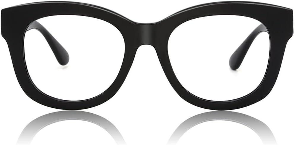JiSoo Oversized Reading Glasses for Women Men, Stylish Designer Readers Women with Large Frame