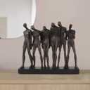 Howard Elliot Line Up Sculpture for Home & Garden Decor, Decorative Abstract Resin Statue with Bronze Finish Figurine Shelves Decoration for Living Room, Bedroom & Cabinet, 4.5 x 15.75 x 13.5 Inch