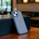 Compatible with iPhone 15 Case, Anti-Fingerprint Matte Coating, Protective Hard Back Slim Translucent Case for iPhone 15-6.1", Blue