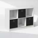 Furinno Cubic Closet Organizers and Storage, 6-Cube Closet Organizer with Bins, Open Shelf Storage, for Wardrobe, Bedroom, Living Room, White
