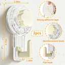 Bathtub Hooks 2PCS,Waterproof and Reusable Heavy Duty Suction Bathhub Hooks for Shower Bathroom Kitchen Towel