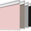 Joydeco Cordless Roller Shades Blackout Blinds for Windows Room Darkening Rolled Up Shades with Spring System, UV Protection Window Shades Door Blinds for Home and Office (58 "W x 75" H, Pink)
