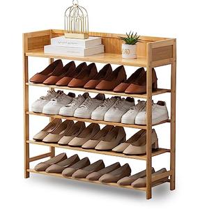 atifolia Bamboo Shoe Rack, 5-Tier Shoe Rack Organizer for Entryway, Living Room(Nature, 31.40''L)