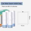 80 Count Waste Bags for Self-Cleaning Cat Litter Box, Replacement Extra Large Cat Litter Box Liners, 4 Rolls Drawstring Trash Bags for Robot, 20 x 18 Inches4 Packs/80 Counts