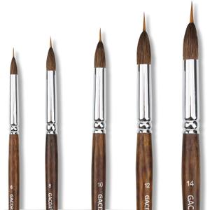 Watercolor Brushes Set - 5Pcs Extended Needle Point Artist Paint Brushes Professional Liner Brush - Synthetic Sable Hair Thin Paint Brushes for Watercolor Acrylic & Gouache