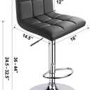 Leopard Bar Stools, Modern PU Leather Adjustable Swivel Bar Stool with Back, Set of 2 (Grey)